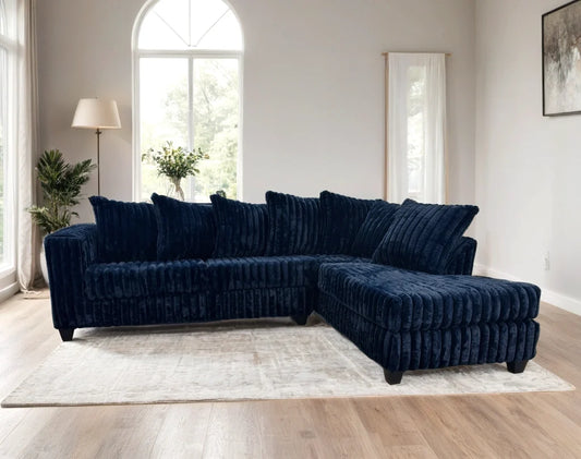 Woodland Navy 2PC Sectional with Chaise