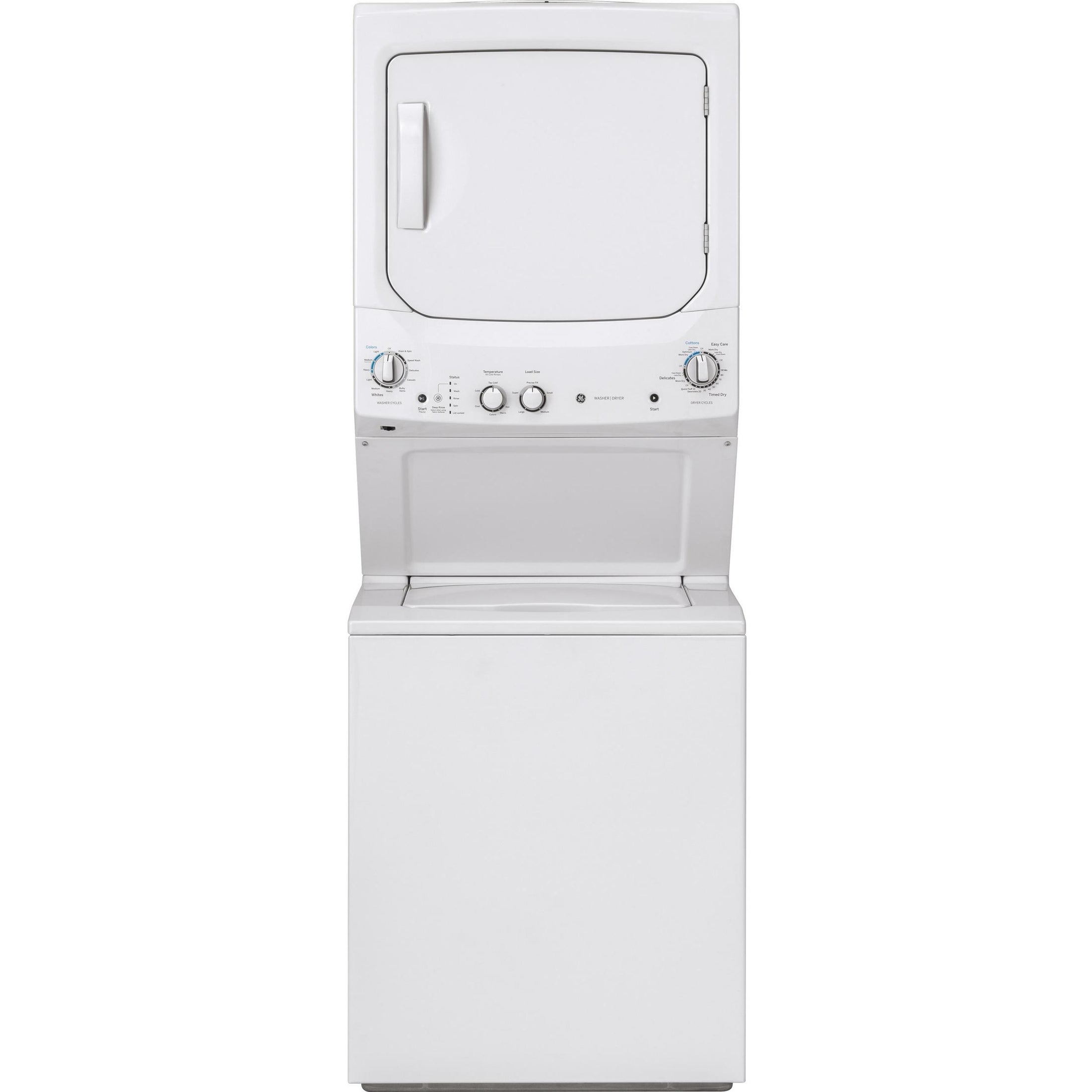  GE Stacked Washer/Dryer Electric Laundry Center GUV27ESSMWW IMAGE 1