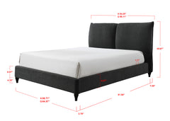 Jenn King Boucle Bed - Charcoal