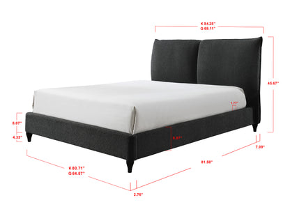 Jenn King Boucle Bed - Charcoal