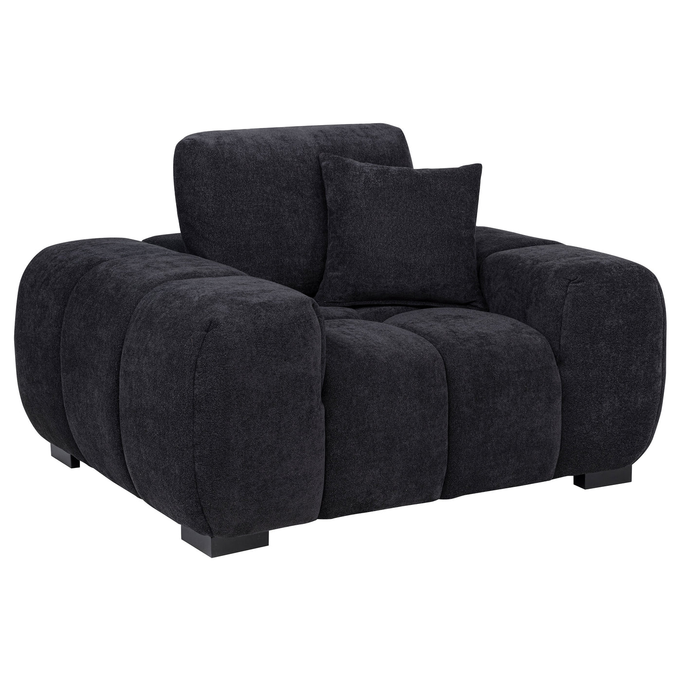 Octavia Fabric Upholstered Track Arm Accent Chair Black