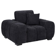 Octavia Fabric Upholstered Track Arm Accent Chair Black