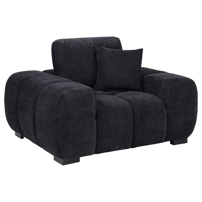 Octavia Fabric Upholstered Track Arm Accent Chair Black