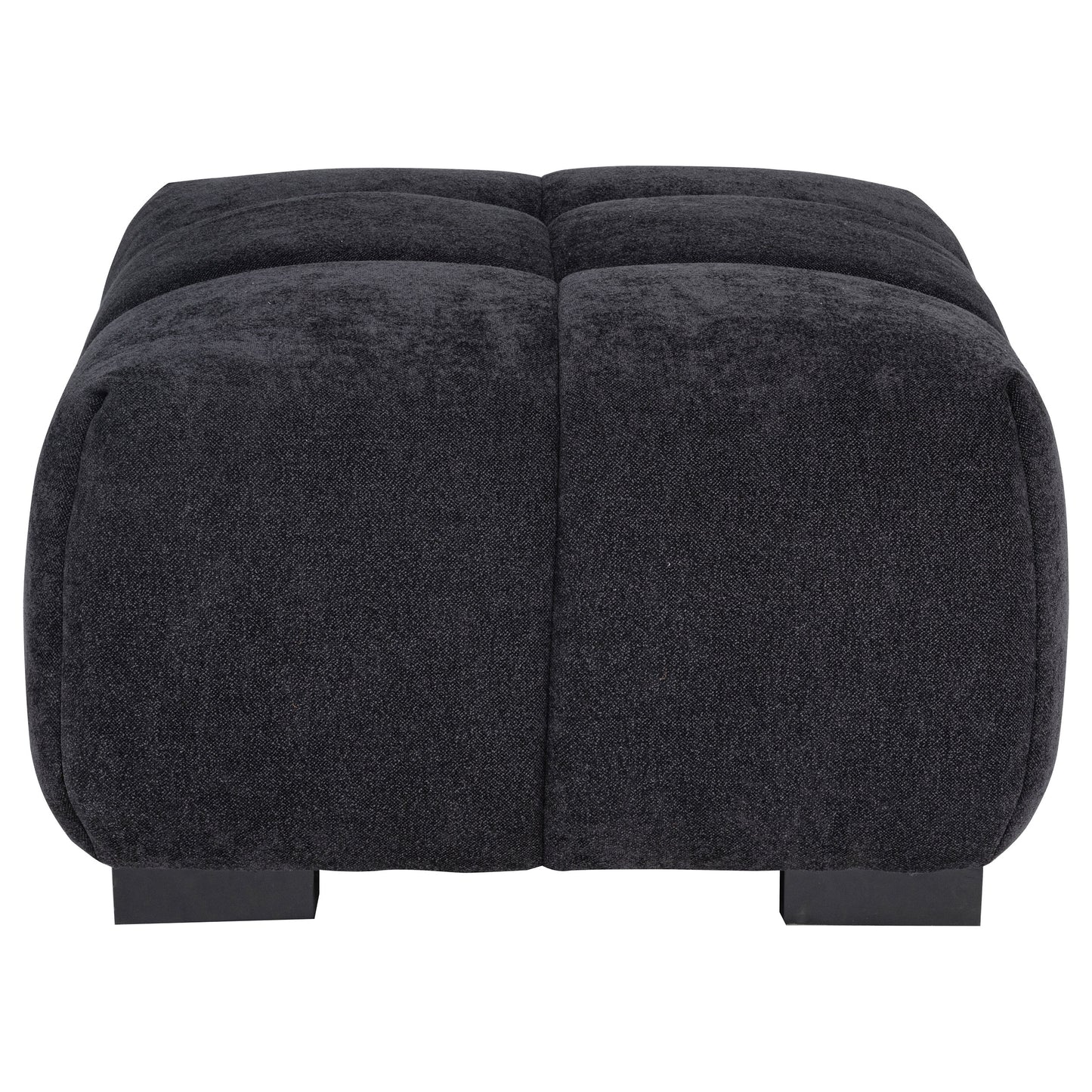 Octavia Fabric Rectangular Upholstered Ottoman Black