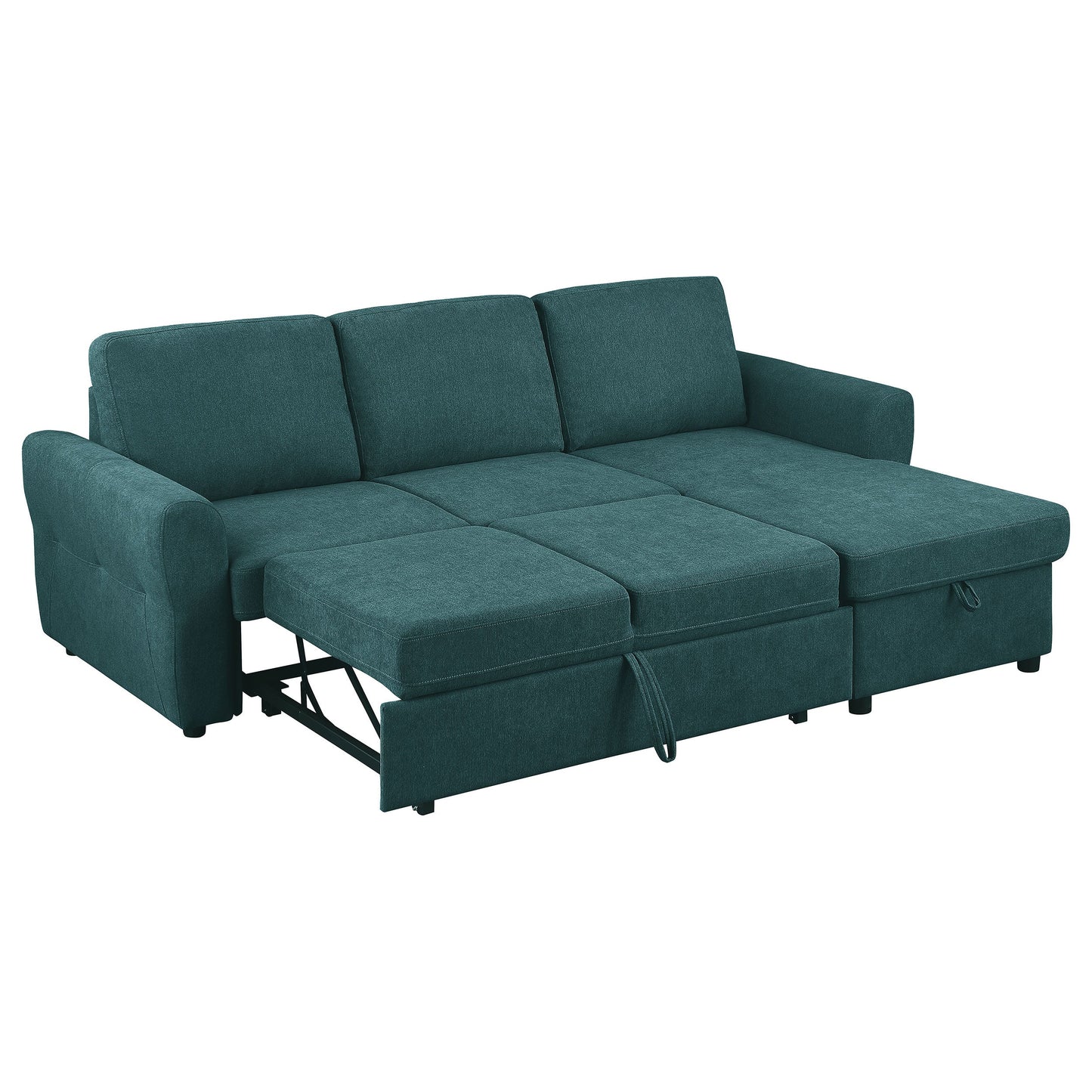 Samantha Upholstered Storage Sleeper Sectional Sofa Grey