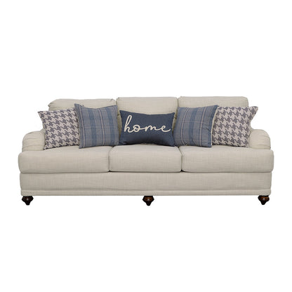 Glenn Upholstered English Arm Sofa Light Grey and Blue
