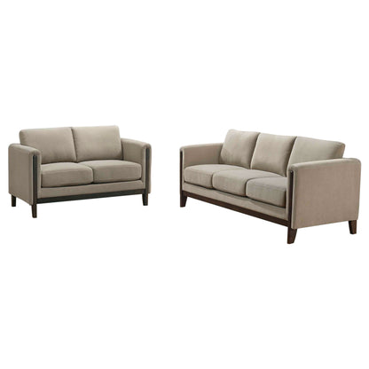Islington Upholstered Panel Arm Sofa Set Taupe
