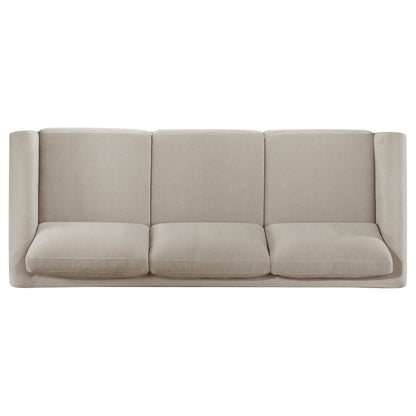 Islington Fabric Upholstered Panel Arm Sofa Taupe