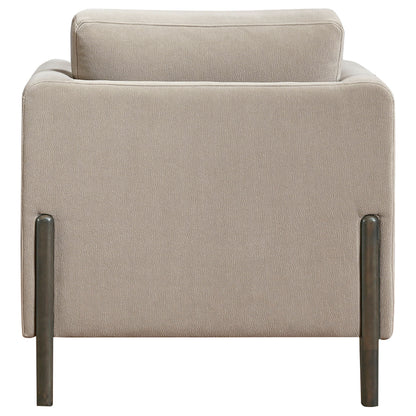 Islington Fabric Upholstered Panel Arm Accent Chair Taupe