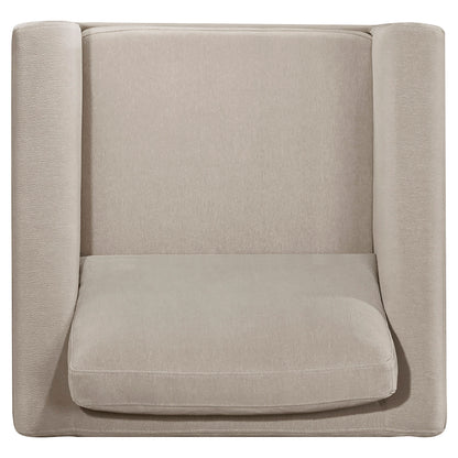 Islington Fabric Upholstered Panel Arm Accent Chair Taupe