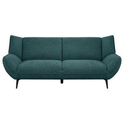 Acton Upholstered Flared Arm Sofa Set Teal Blue