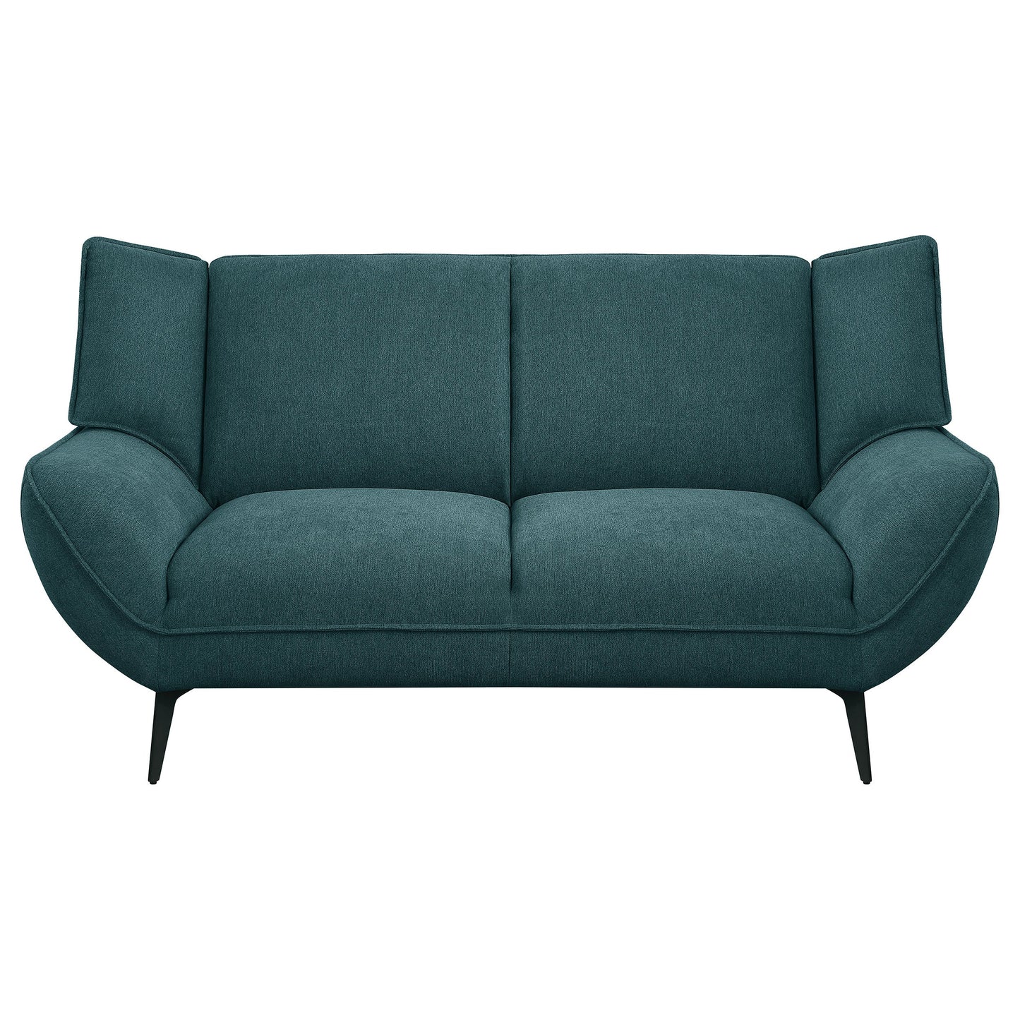 Loveseat con brazos acampanados tapizado Acton en azul verdoso