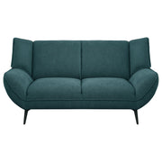 Loveseat con brazos acampanados tapizado Acton en azul verdoso