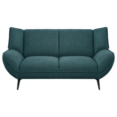 Loveseat con brazos acampanados tapizado Acton en azul verdoso