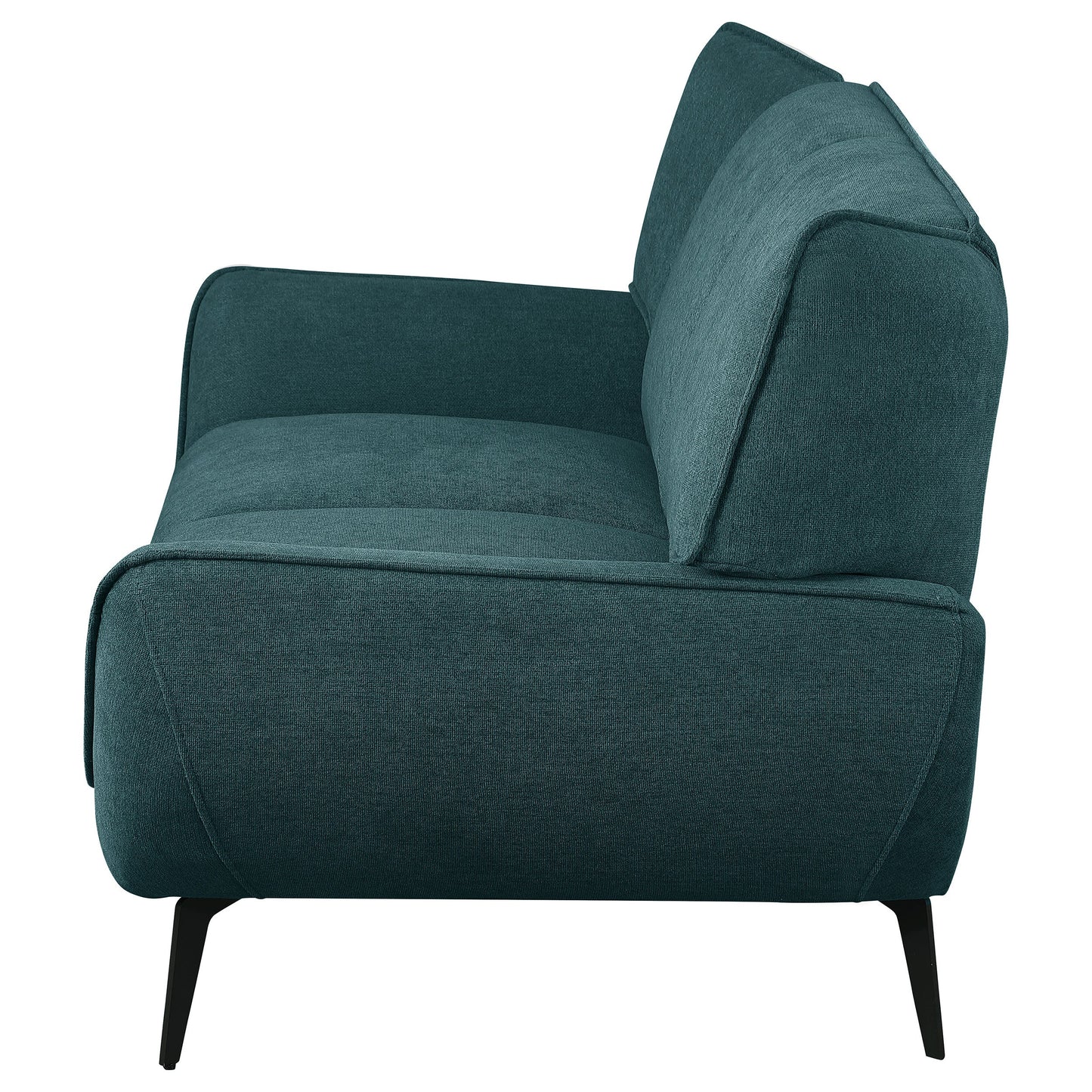 Loveseat con brazos acampanados tapizado Acton en azul verdoso