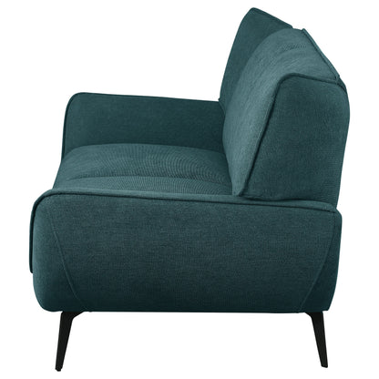 Loveseat con brazos acampanados tapizado Acton en azul verdoso