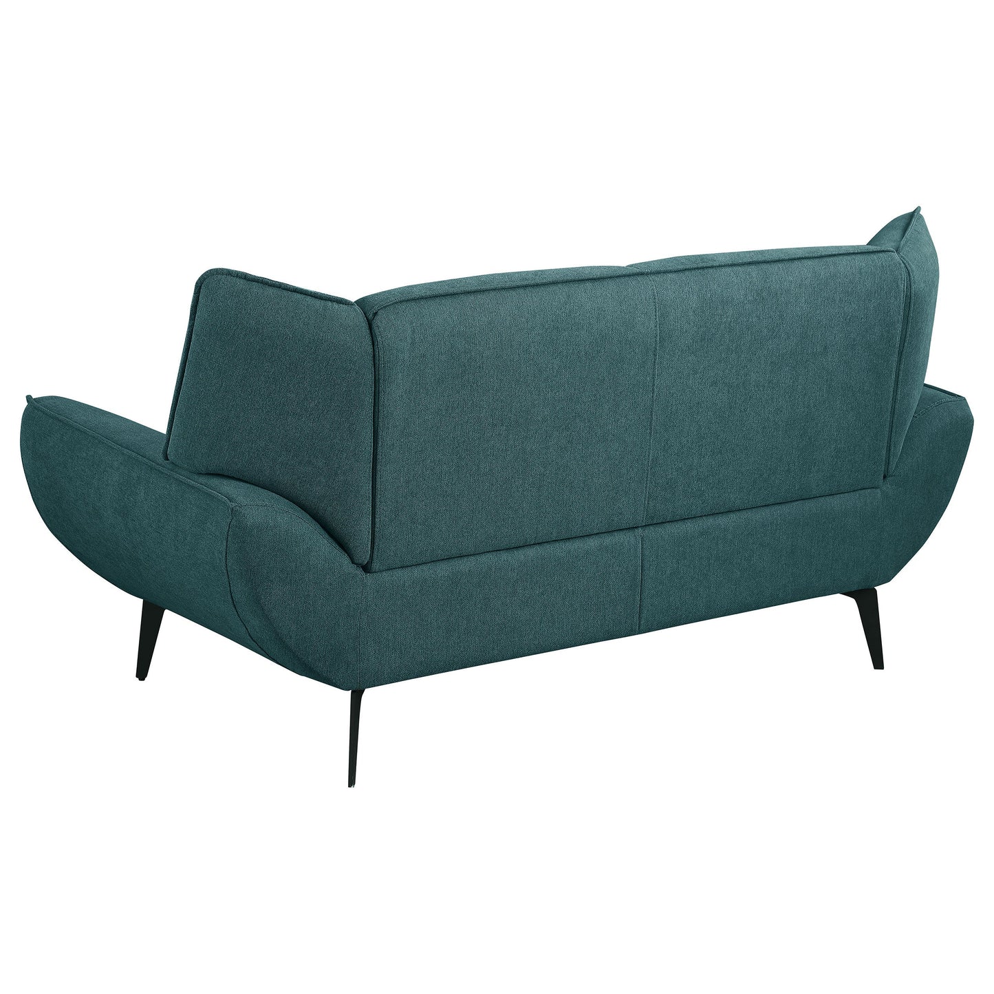 Loveseat con brazos acampanados tapizado Acton en azul verdoso