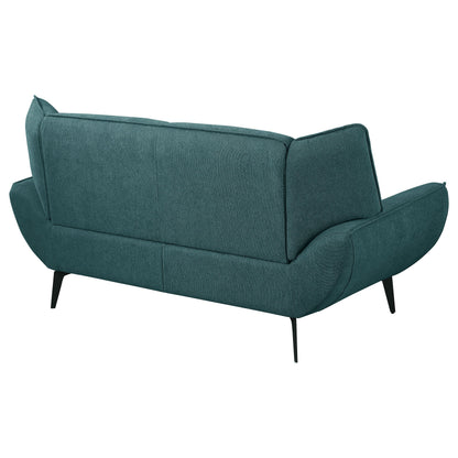 Loveseat con brazos acampanados tapizado Acton en azul verdoso