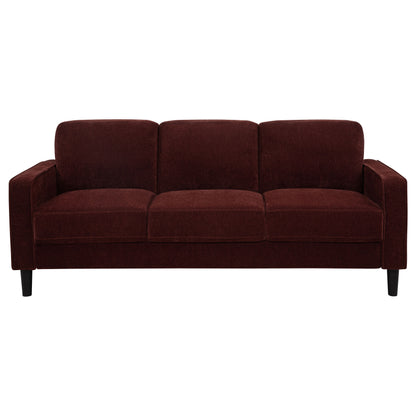 Ruth 77-inch Fabric Upholstered Track Arm Sofa Rust Red