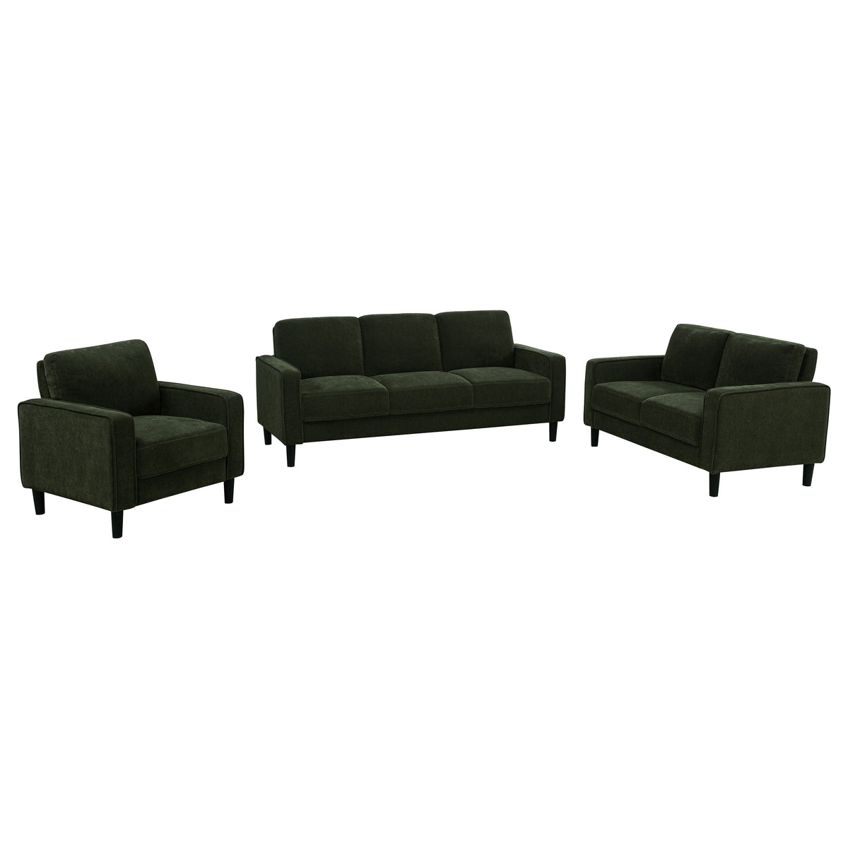Ruth  Fabric Upholstered Track Arm Sofa Matcha Green