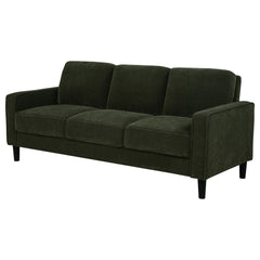 Ruth 77-inch Fabric Upholstered Track Arm Sofa Matcha Green