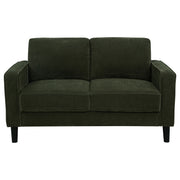 Ruth Fabric Upholstered Track Arm Loveseat Matcha Green