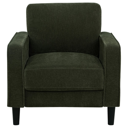 Ruth Fabric Upholstered Track Arm Accent Chair Matcha Green