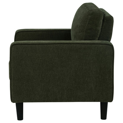 Ruth Fabric Upholstered Track Arm Accent Chair Matcha Green