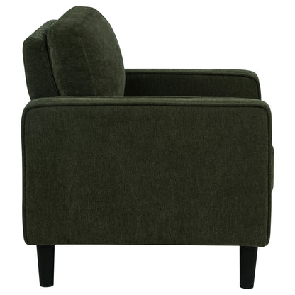 Ruth Fabric Upholstered Track Arm Accent Chair Matcha Green