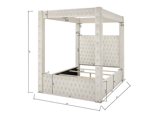 Annabelle Canopy Bed Grey