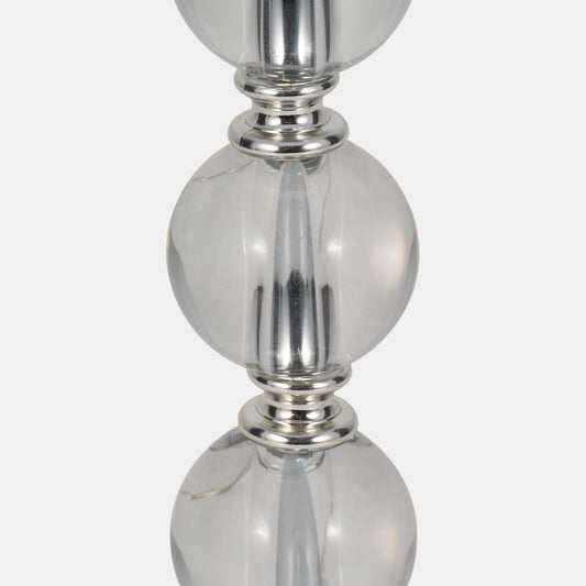 S/2 22" Crystal Table Lamp, Silver