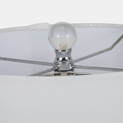 S/2 22" Crystal Table Lamp, Silver