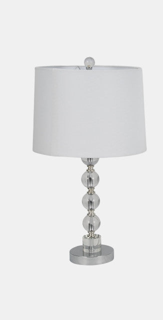 S/2 22" Crystal Table Lamp, Silver
