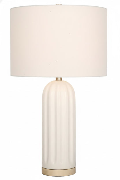 26" Ceramic Ivory Table Lamp