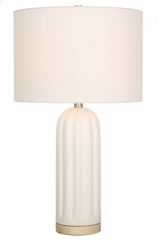 26" Ceramic Ivory Table Lamp
