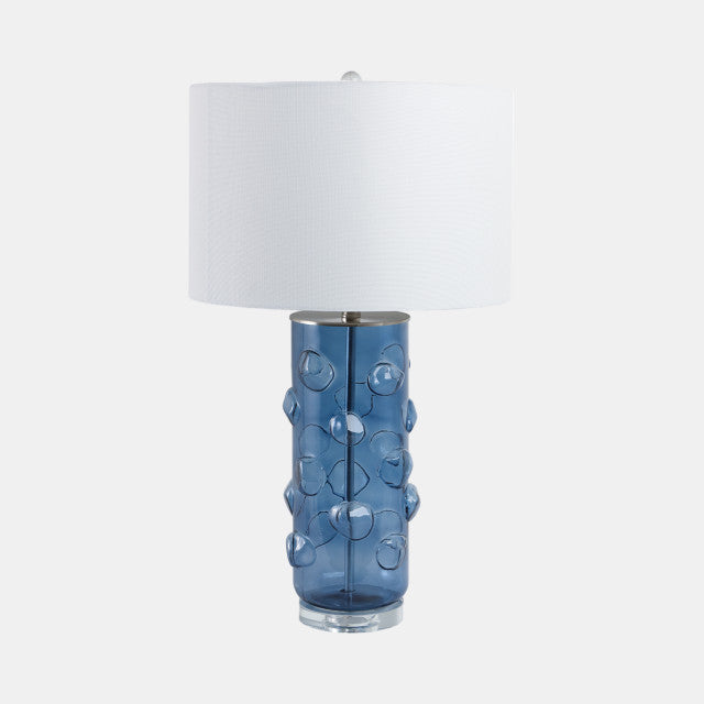 29x17" Glass Bubbles Table Lamp, Blue