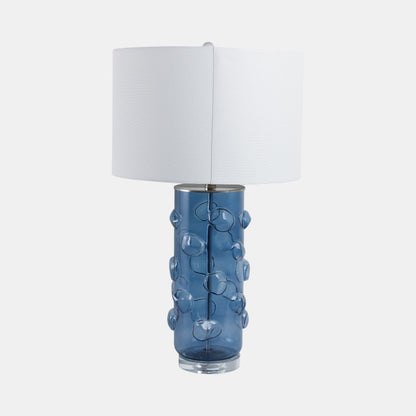 29x17" Glass Bubbles Table Lamp, Blue