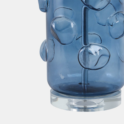 29x17" Glass Bubbles Table Lamp, Blue