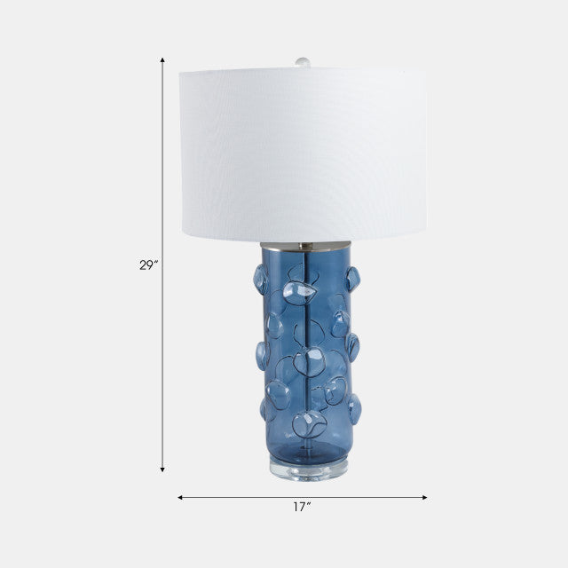 29x17" Glass Bubbles Table Lamp, Blue