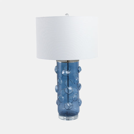 29x17" Glass Bubbles Table Lamp, Blue