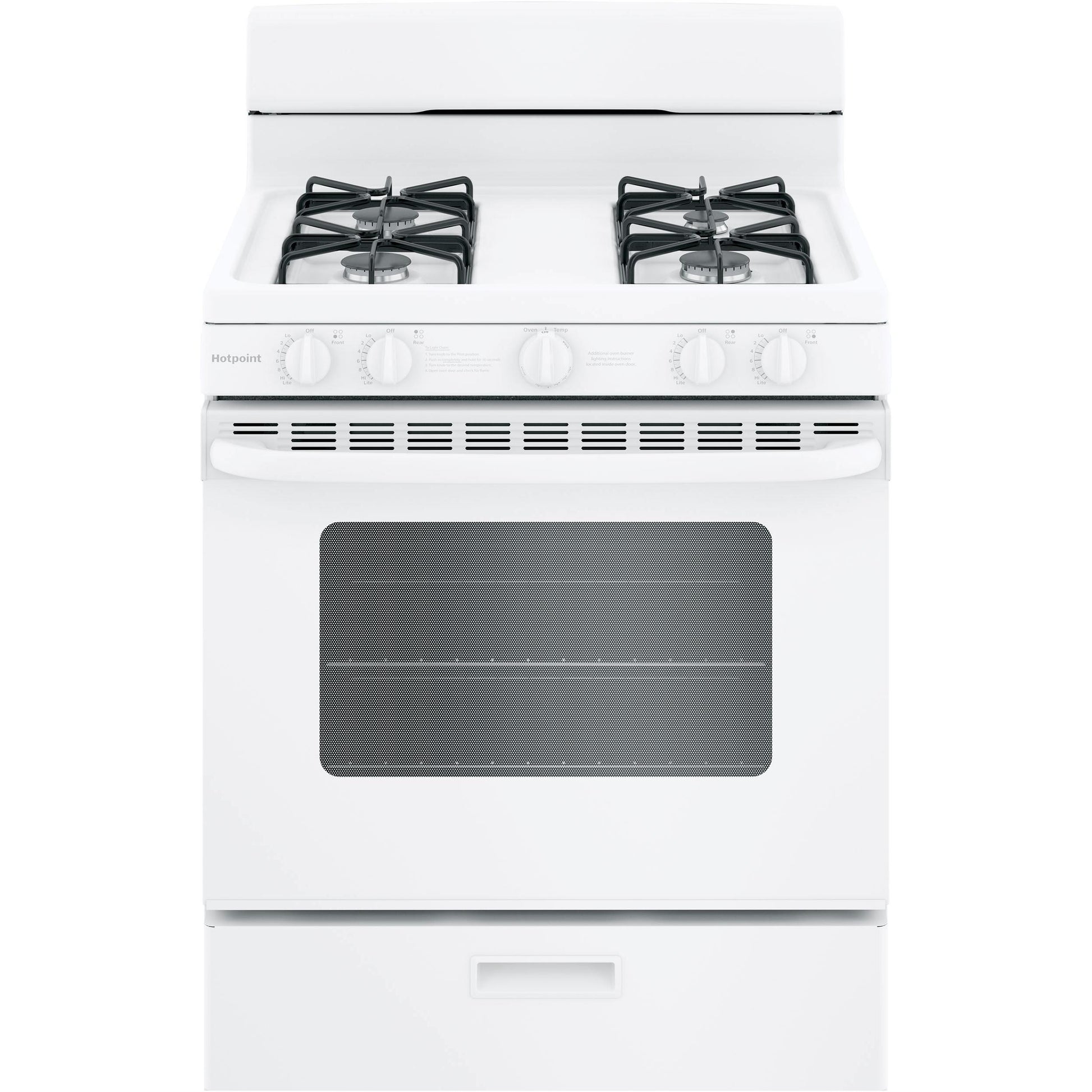 Hotpoint 30-inch Freestanding Gas Range RGBS200DMWW IMAGE 1