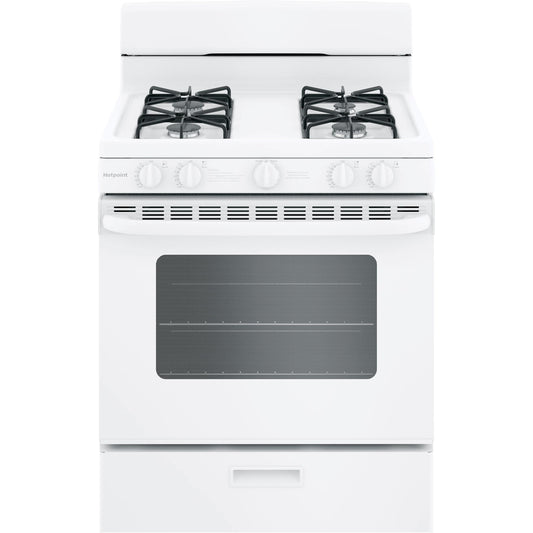  Hotpoint 30-inch Freestanding Gas Range RGBS200DMWW IMAGE 1