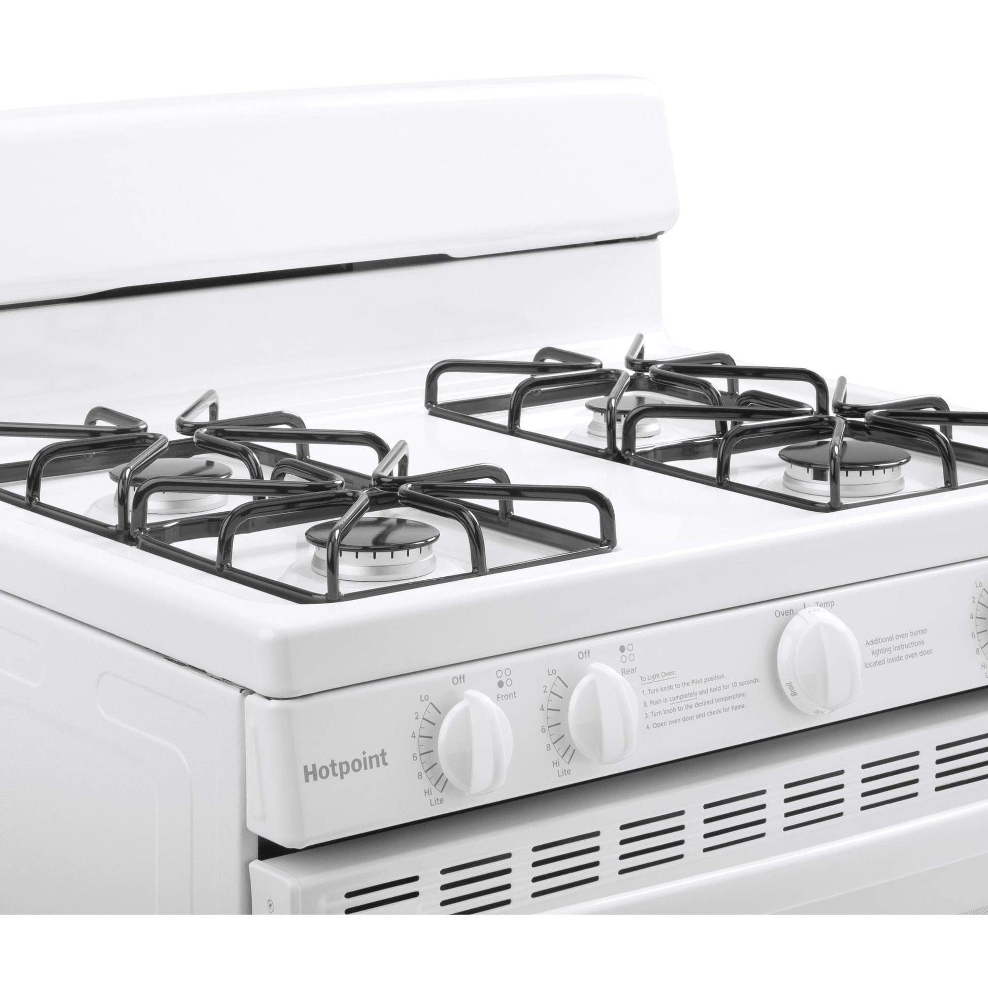  Hotpoint 30-inch Freestanding Gas Range RGBS200DMWW IMAGE 3