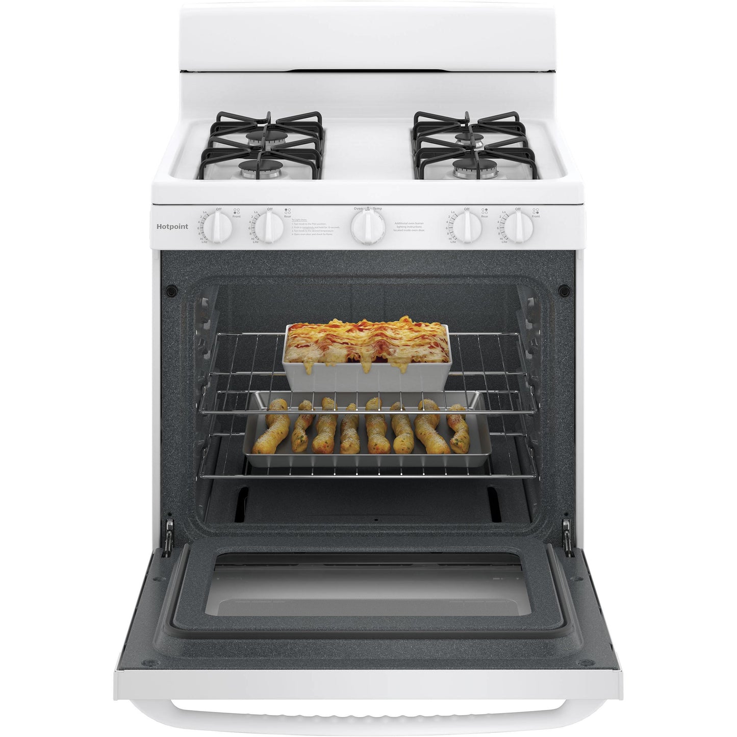  Hotpoint 30-inch Freestanding Gas Range RGBS200DMWW IMAGE 4