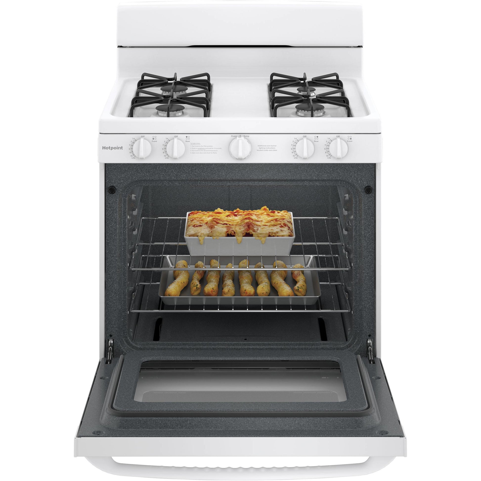  Hotpoint 30-inch Freestanding Gas Range RGBS200DMWW IMAGE 4