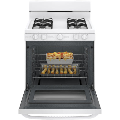  Hotpoint 30-inch Freestanding Gas Range RGBS200DMWW IMAGE 4