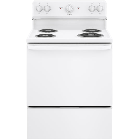  Hotpoint 30-inch Freestanding Electric Range RBS160DMWW IMAGE 1