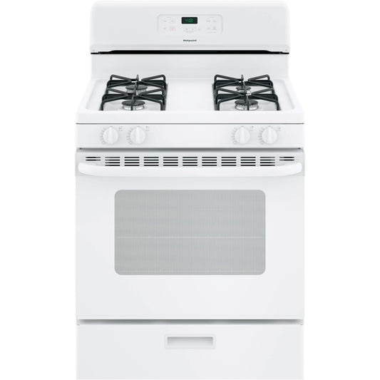  Hotpoint 30-inch Freestanding Gas Range RGBS400DMWW IMAGE 1