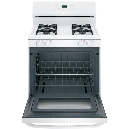  Hotpoint 30-inch Freestanding Gas Range RGBS400DMWW IMAGE 2