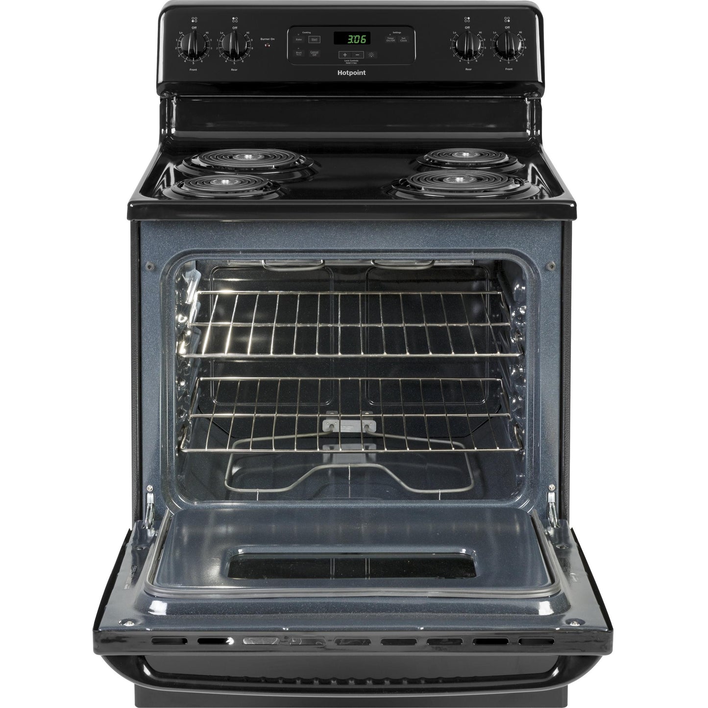  Hotpoint 30-inch Freestanding Electric Range RBS360DMBB IMAGE 2